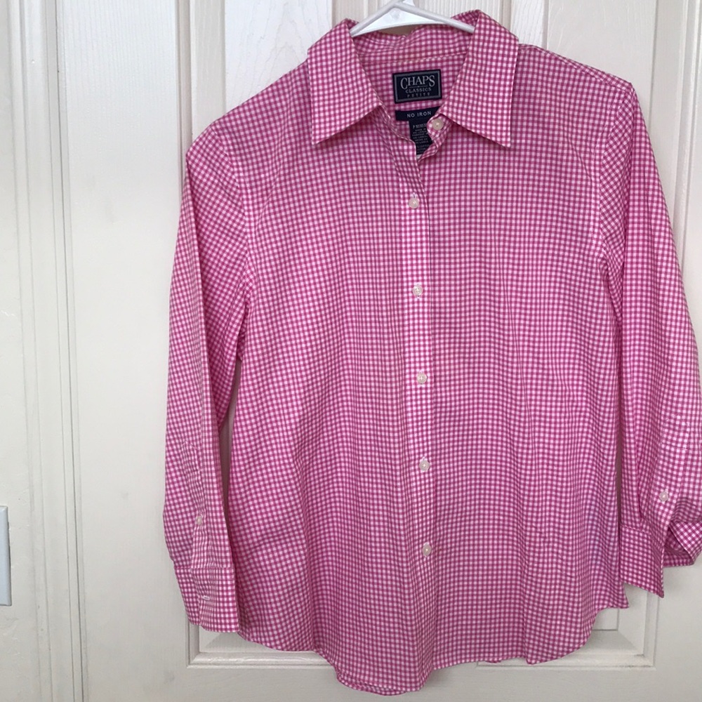 3/4 Long Sleeve Non Iron Petite Plaid Chaps Shirt